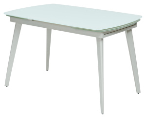 Стол ELIOT 120 120(180)х80 FROSTED SUPER WHITE белое матовое стекло/белый каркас