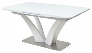 Стол FREYA 160 160(200)х90 WHITE GLASS белый глянец