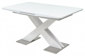 Стол CONTI 140 140(175)х85 WHITE GLASS белый глянец
