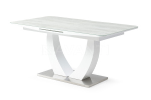 Стол ROCK (1600-2000х900х760) WHITE/GREY (белый/серое стекло)