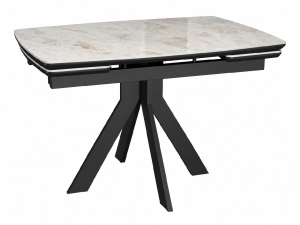 Стол ДикЛайн DKU120 120(180)х80х78 Керамика Italian Grey (глянец серый)/подстолье чёрное/опоры чёрные