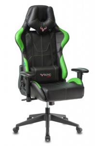 Кресло игровое Бюрократ VIKING 5 AERO GREEN черный/салатовый искусственная кожа