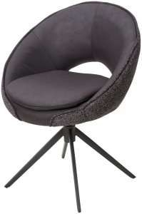 Стул ANABEL 360 град. поворот Черный Maison 99# / OTE COBBLE 457 / серый каркас