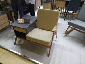 Комбо (кресло+тумба) Leset "Сканди" Дуб/Серый ясень, ткань Verona Light grey, кант Verona Antrazite